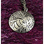 Bee metal dark, dome pendant 40