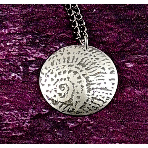 Anna Roebuck Colgante de cúpula de metal con luz de amonita 43 Anna Roebuck Colgante de cúpula de metal con luz de amonita 43