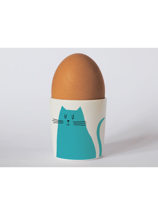 Happiness Sitting Cat Blue eggcup 81