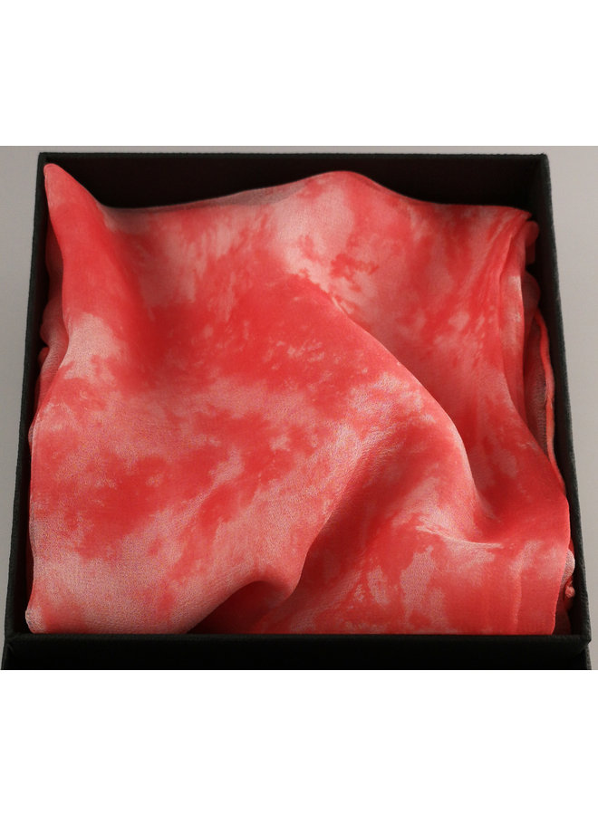 Coral Long Gossamer Silk Scarf  Boxed 97