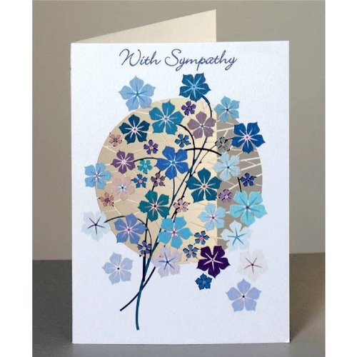 Forever Cards With Sympathy blue flowers Laser cut card Forever Cards With Sympathy blue flowers Laser cut card