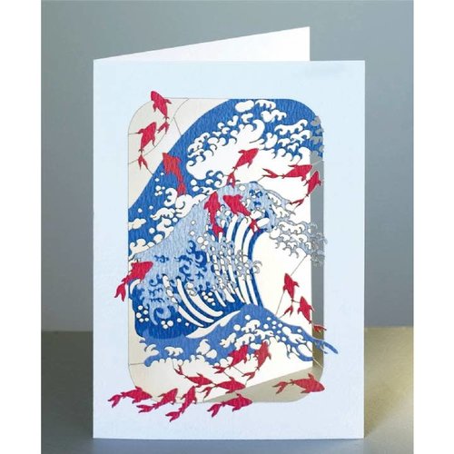 Forever Cards Tarjeta de corte láser Wave and Fish Forever Cards Tarjeta de corte láser Wave and Fish