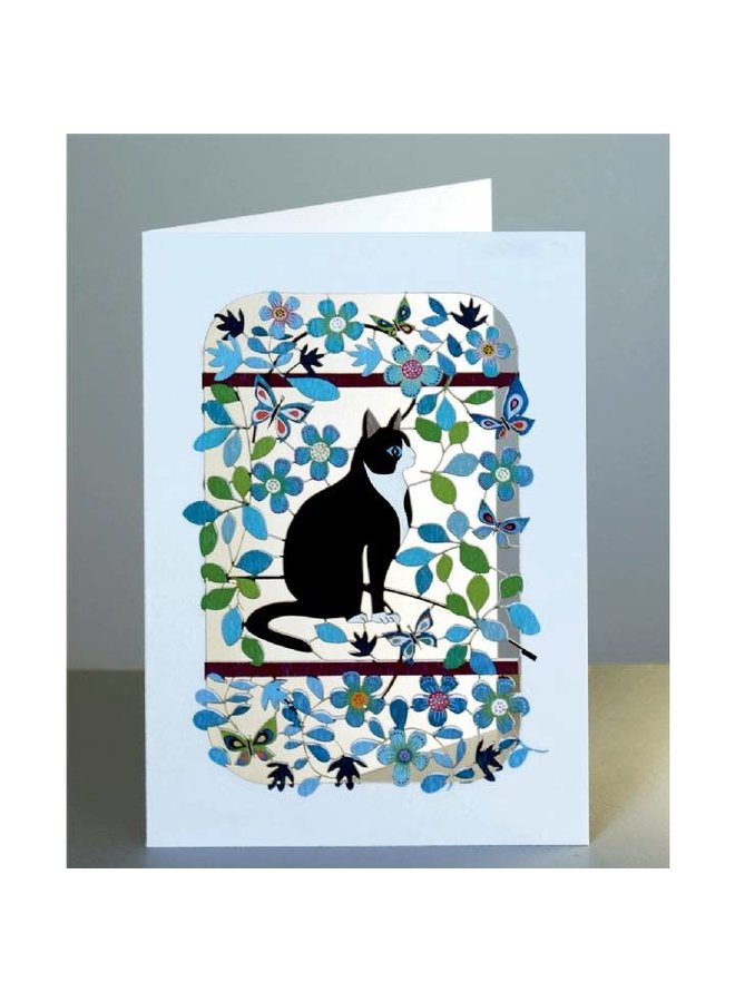 Black and White cat Laser cut card