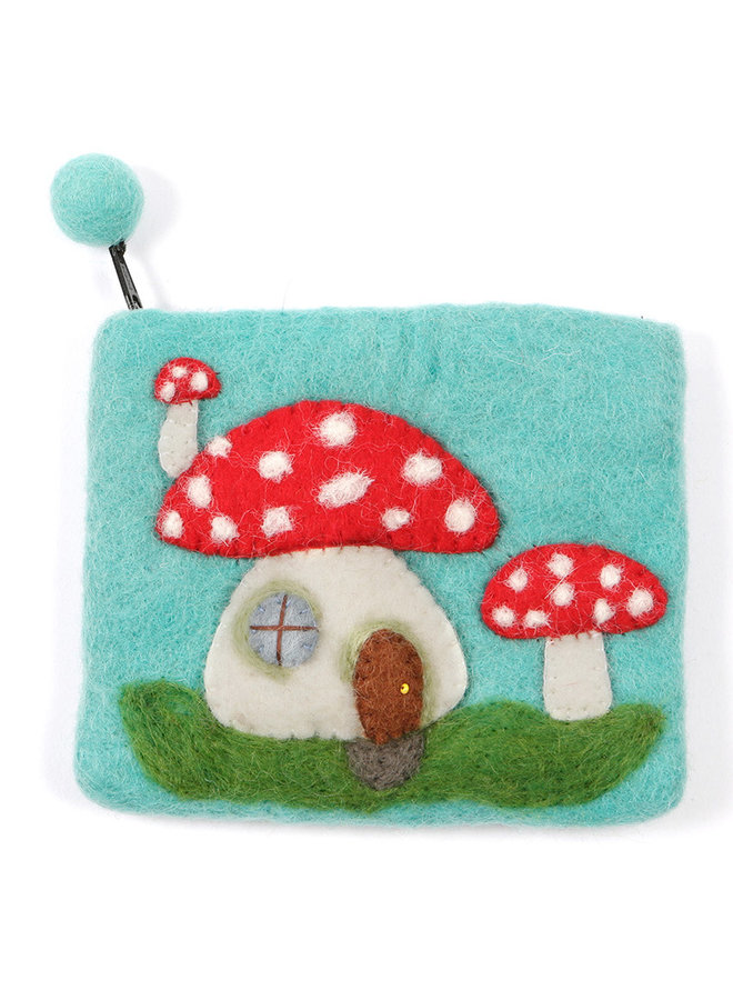 Blue Toadstool Purse Felt 07