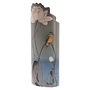 Kingfisher on Perch Silhouette Art Vase  042