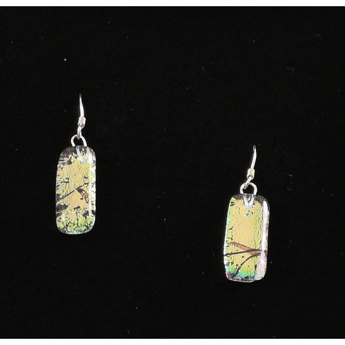 Mere Glass Dichroic Glass Drop earrings Cool Green 17 Mere Glass Dichroic Glass Drop earrings Cool Green 17