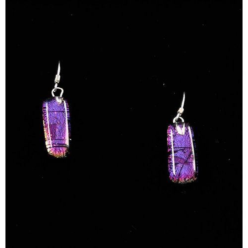 Mere Glass Dichroic Glass Drop earrings Purple 14 Mere Glass Dichroic Glass Drop earrings Purple 14
