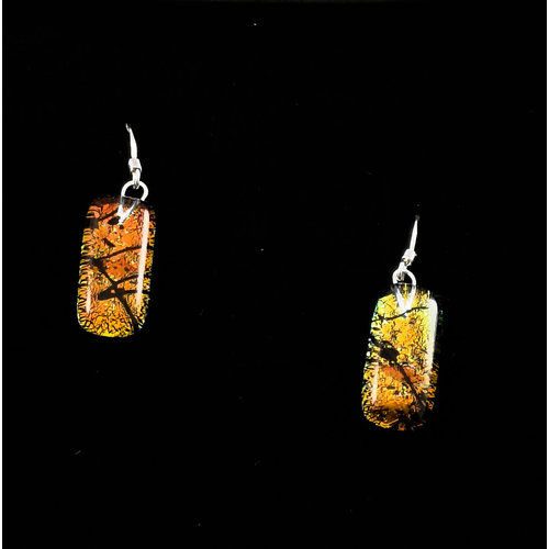 Mere Glass Dichroic Glass Drop earrings Sunset 19 Mere Glass Dichroic Glass Drop earrings Sunset 19