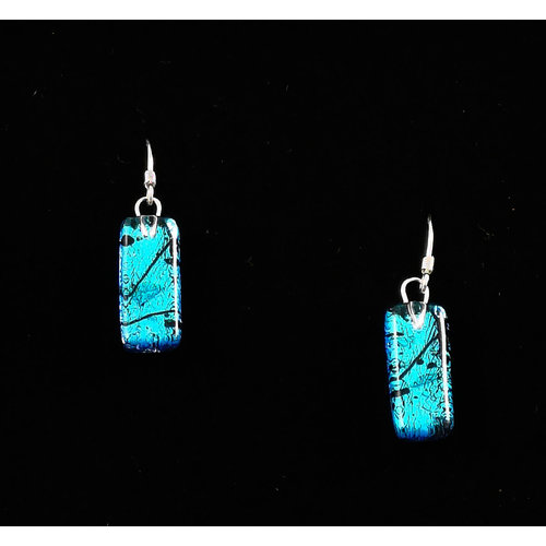 Mere Glass Dichroic Glass Drop earrings Turuqoise 15 Mere Glass Dichroic Glass Drop earrings Turuqoise 15