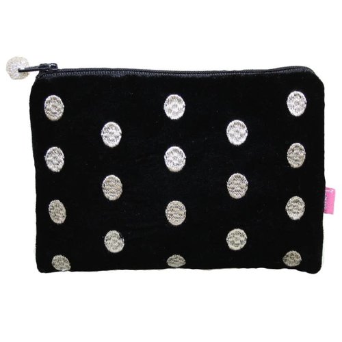 LUA Ovale Handtasche aus besticktem Samt Schwarz 177 LUA Ovale Handtasche aus besticktem Samt Schwarz 177