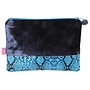 Schlangenleder Banded Velvet Geldbörse Blue 183