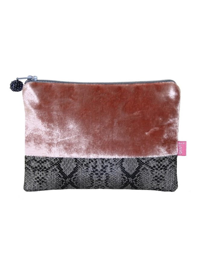 Snakeskin Banded  Velvet purse Sienna185