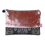Monedero de terciopelo con banda de piel de serpiente Sienna185