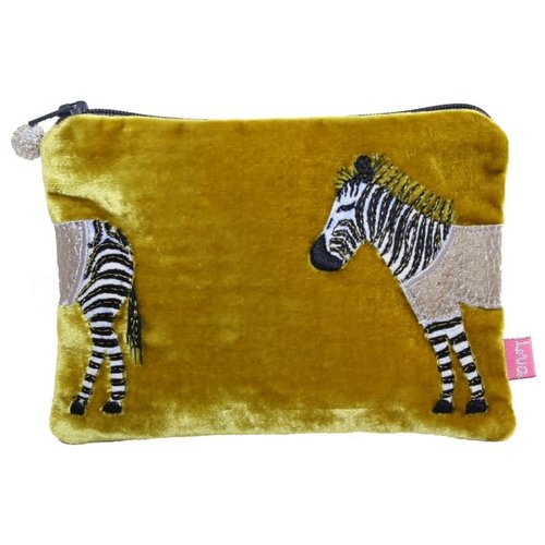 LUA Zebra Applique Velvet Geldbörse Senf 165 LUA Zebra Applique Velvet Geldbörse Senf 165