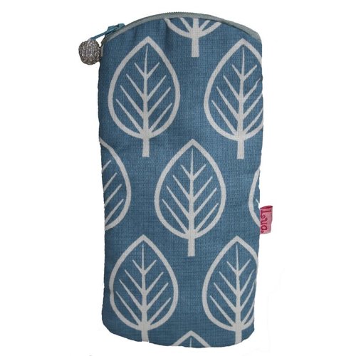 LUA Glasses zip case cotton leaves pale blue 124 LUA Glasses zip case cotton leaves pale blue 124