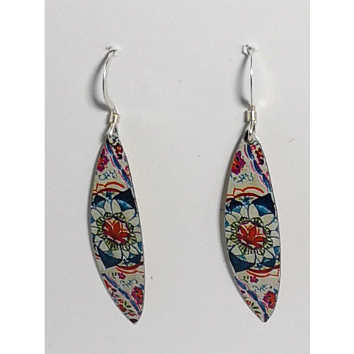The Tinsmith Floral Leaf Zinn & Silber Haken Ohrringe 07 The Tinsmith Floral Leaf Zinn & Silber Haken Ohrringe 07