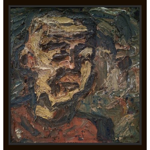 Barry De More Hombre en top rojo sobre aceite verde 027 Barry De More Hombre en top rojo sobre aceite verde 027