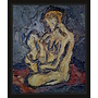Yellow Nude on Red oil 026