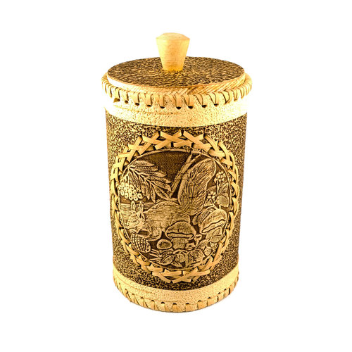 Russian Gifts Squirel Tall deksel Berkenschors Bus 131 Russian Gifts Squirel Tall deksel Berkenschors Bus 131
