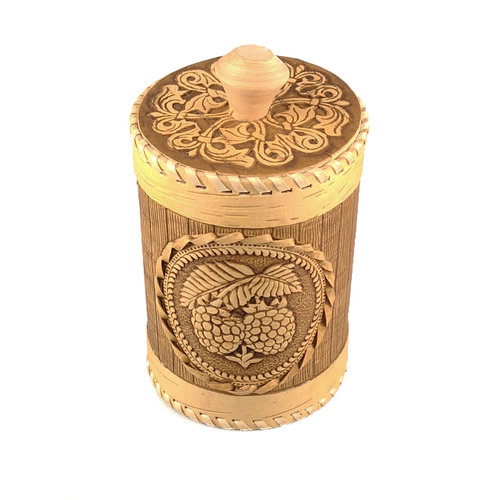 Russian Gifts Berry 2 Hoge deksel Berkenschors container 129 Russian Gifts Berry 2 Hoge deksel Berkenschors container 129