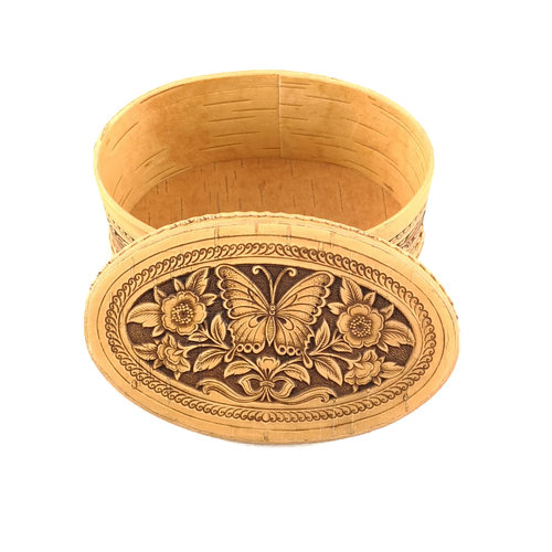 Russian Gifts Schmetterling Oval Deckel Birkenrinde Box 125 Russian Gifts Schmetterling Oval Deckel Birkenrinde Box 125