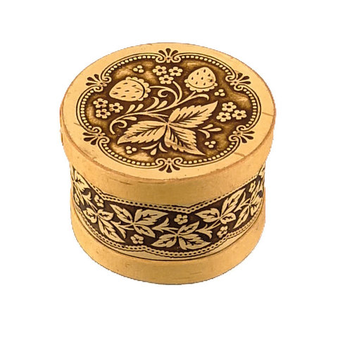 Russian Gifts Aardbei ronde deksel Berkenschors doos klein 121 Russian Gifts Aardbei ronde deksel Berkenschors doos klein 121