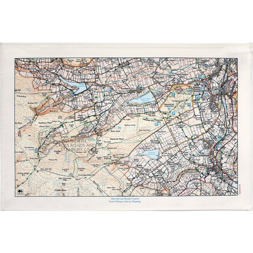 Jane Revitt Haworth und Bronte Landkarte T. Towel 05 Jane Revitt Haworth und Bronte Landkarte T. Towel 05
