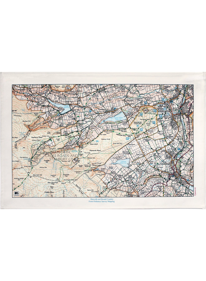 Mapa del país de Haworth y Bronte T. Toalla 05