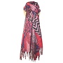 Animal Print Fringed Scarf Pink 247