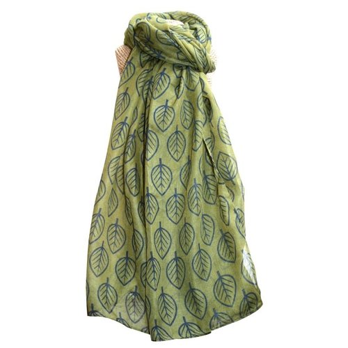 LUA Blätter Schal Olive 244 LUA Blätter Schal Olive 244
