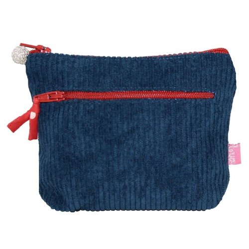 LUA Monedero con cremallera Jumbo Coruroy Teal / Brick 269 LUA Monedero con cremallera Jumbo Coruroy Teal / Brick 269