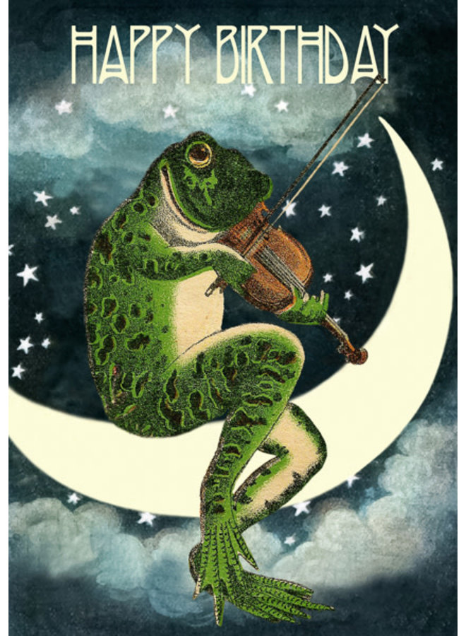 Frog on the Moon card