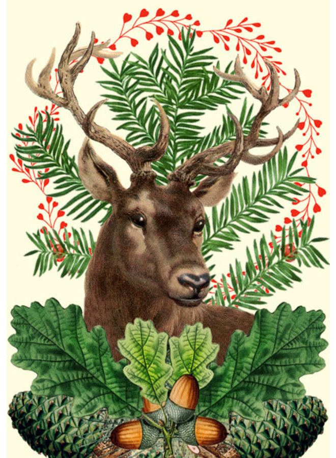 Carte Cerf de Noël