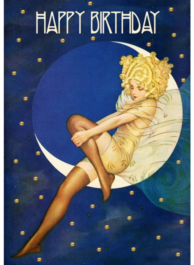 Sleeping on the Moon glitter  card
