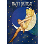 Sleeping on the Moon glitter card