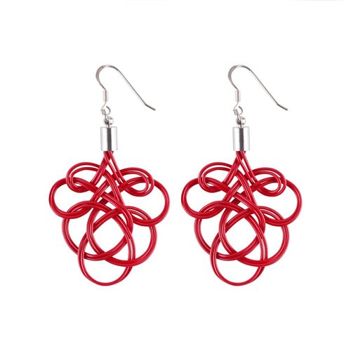 Paguro Flaminco Red Upcycled Electric Wire Earrings 60 Paguro Flaminco Red Upcycled Electric Wire Earrings 60