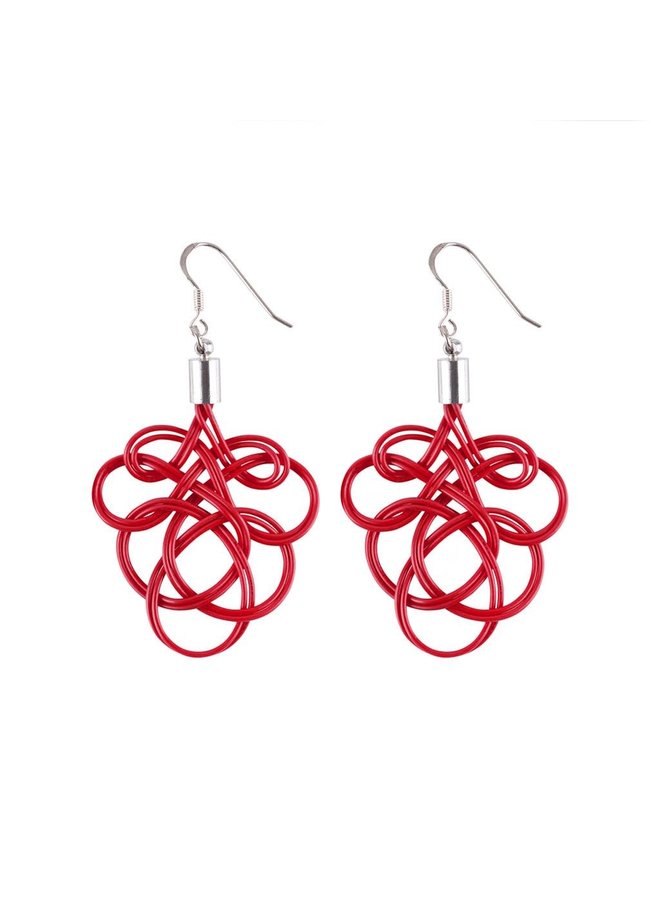 Pendientes de alambre eléctrico reciclado rojo Flaminco 60