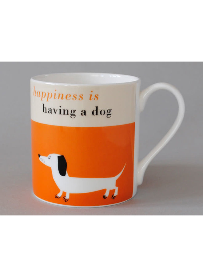 Happiness Large Mug Sausage Dog Orange 118