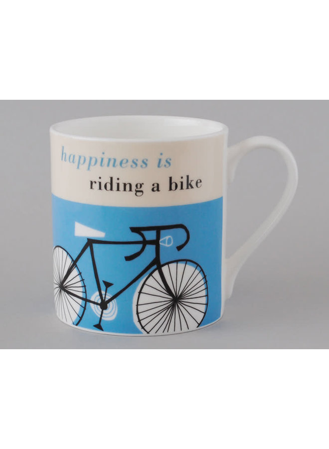 Happiness  Large Mug Bike Turquoise 115