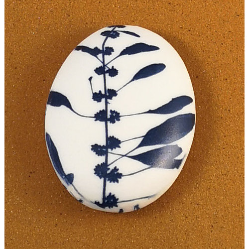 Clare Mahoney Smooth Oval Porcelain double sided touchstone 076 Clare Mahoney Smooth Oval Porcelain double sided touchstone 076