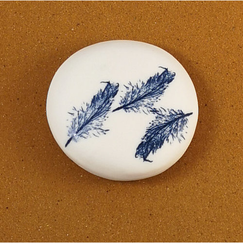 Clare Mahoney Smooth Medium Round Porcelain double sided touchstone 085 Clare Mahoney Smooth Medium Round Porcelain double sided touchstone 085