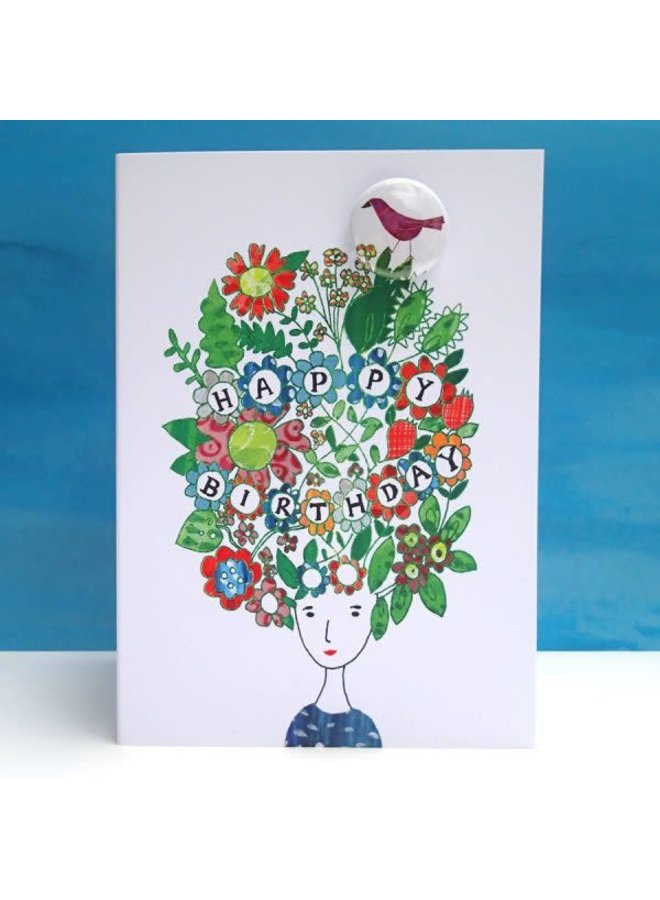 Birthday Hair  Badge Card 55