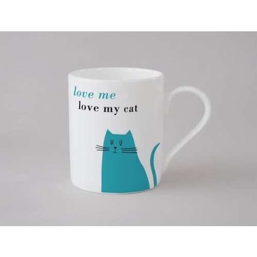 Repeat Repeat Happiness Sitting Cat Small Mug Blue136 Repeat Repeat Happiness Sitting Cat Small Mug Blue136