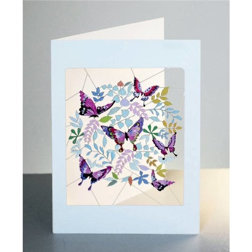 Forever Cards Tarjeta de corte láser de mariposas púrpuras Forever Cards Tarjeta de corte láser de mariposas púrpuras