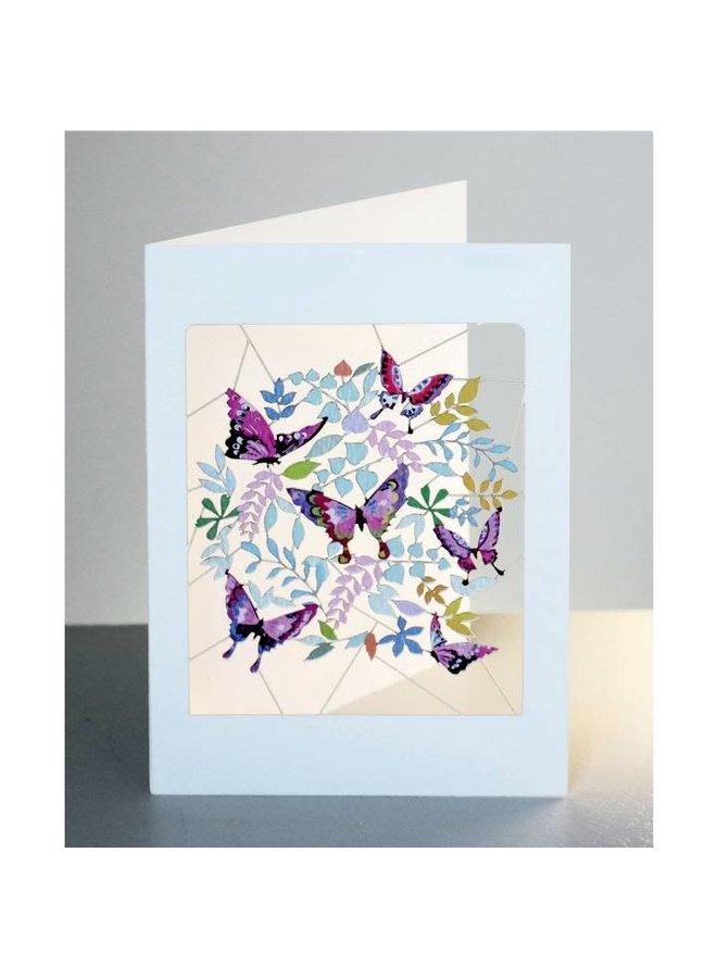 Purple Butterflies Laser cut card