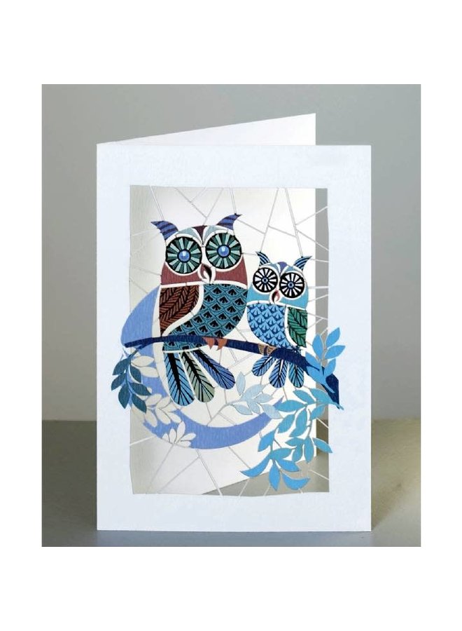 Owls and Moon Laser cut card