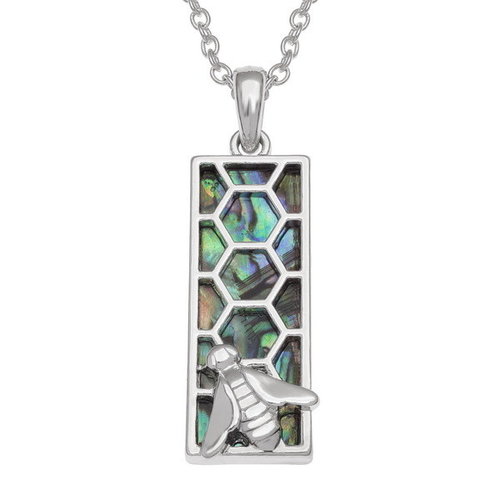 Tide Jewellery Honeycomb Bee Inlaid Paua shell necklace T755 Tide Jewellery Honeycomb Bee Inlaid Paua shell necklace T755