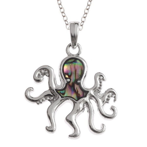 Tide Jewellery Collar con incrustaciones de pulpo Paua Shell T302 Tide Jewellery Collar con incrustaciones de pulpo Paua Shell T302