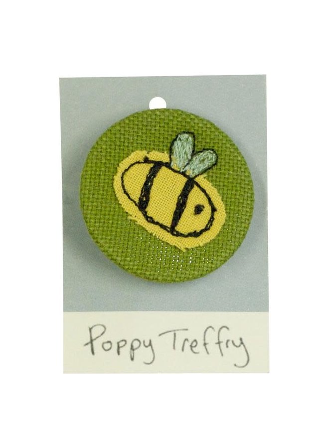 Bee embroidered  badge / brooch 12