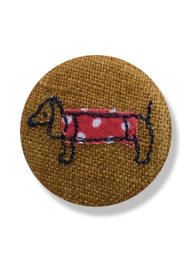 Dachshund embroidered  badge / brooch 18